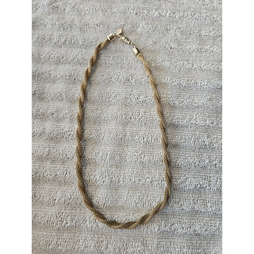 VINTAGE SARAH COVENTRY GOLD TONE TWISTED FINE MESH‎ 16" NECKLACE